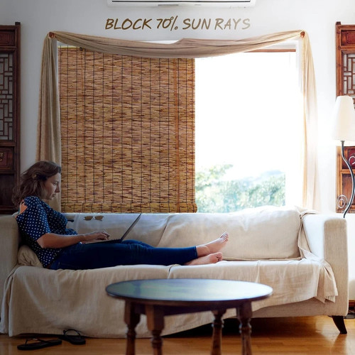 Bamboo roll shades pack - roll-up, 2-pack