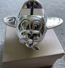 AEROPLANE SILVER PLATED MONEY BOX IN PRESENTATION BOX 