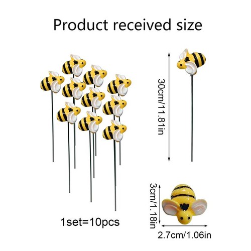 10pcs bee garden stake - garden,