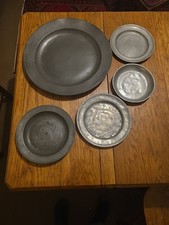 Antique Pewter Plates Chargers