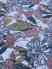 Primark Double Duvet Cover Bedding Set Multicolor Floral Reversible Grey
