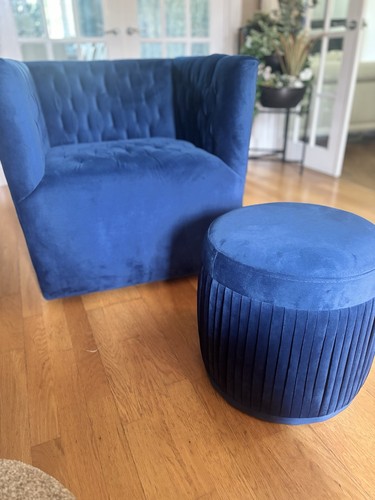 Royal blue velour swivel - royal,