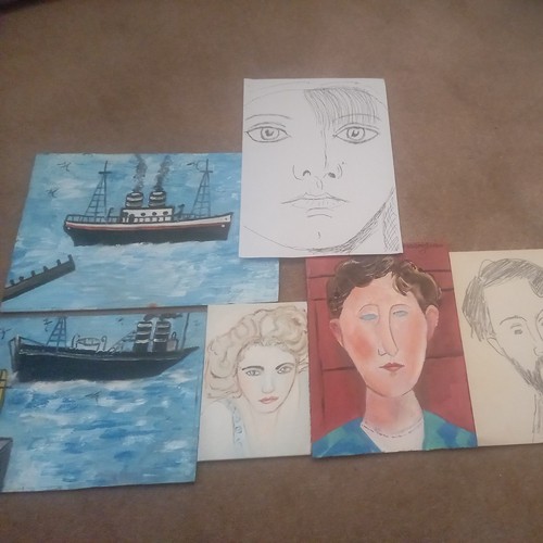 Oil paintings 2 pencil - oil,