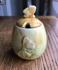 Rare Vintage Wade Heath Flaxman Ware Handmade Art Deco Honey Preserve Pot 1936