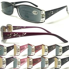 Superb Quality Women Reading Sunglasses/Spring Hinge/Laser/Diamante Detail SL441
