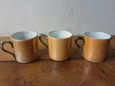 3x Orange Lustre Demitasse