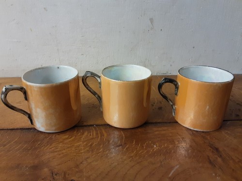 Orange lustre demitasse - 3x,