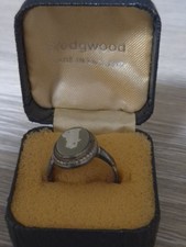 Antique/ Vintage Wedgwood Cameo Sterling Silver Ring Hallmarked Size O VGC Box