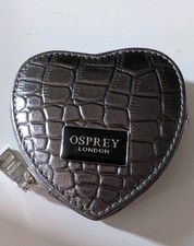 Osprey metallic leather heart coin purse