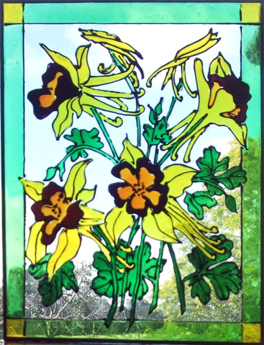 Vintage painted stained glass - vintage,