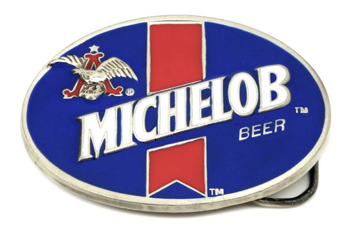 Michelob beer blue belt buckle - blue,