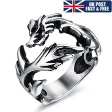 Silver Angel Wing Rings Leaf Ring 'Finger Armour' Wide Wrap Feather Adjustable