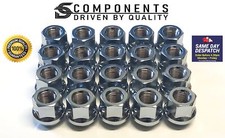 20 x Silver open wheel nuts