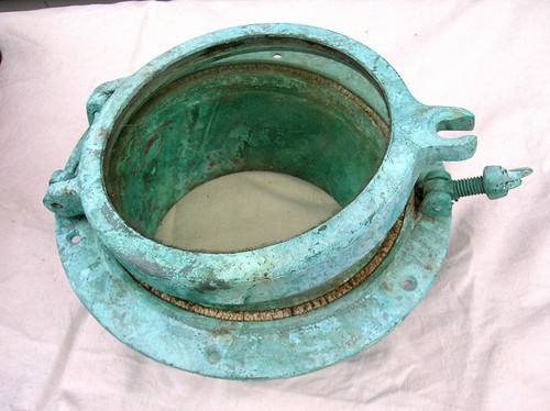 Antique brass ship porthole - ship,
