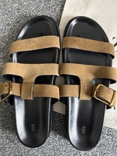 ZARA Khaki Slider Sandals UK