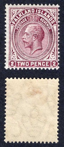 Falkland sg62 maroon wmk - 2d,