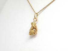 Genuine Natural Alaskan - Yukon Gold nugget Pendant with 14k ring bail