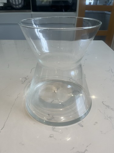 Clear glass vase - glass, 20cm