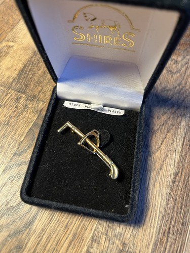Gold plated tie pin box - gold,