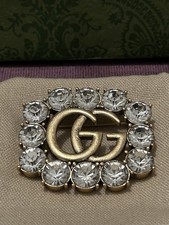 🎄 🚚 ✅ Gucci Gold and Diamond Brooch Brand New With Box!