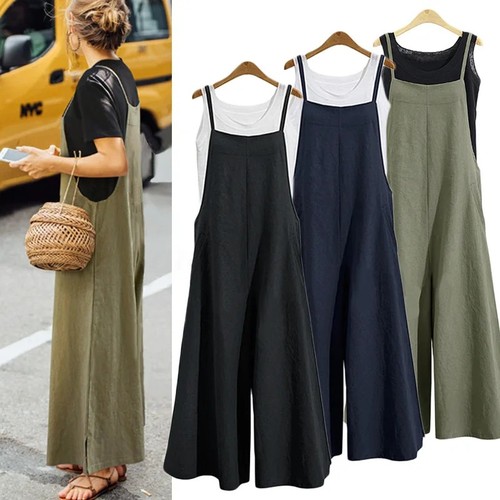 Women cotton linen jumpsuit - women,