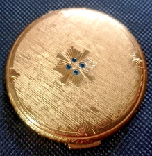 Vintage ELIZABETH ARDEN - powder/puff and mirror ladies compact - round shape.