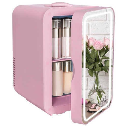 Pink tabletop mini fridge - pink, 8l