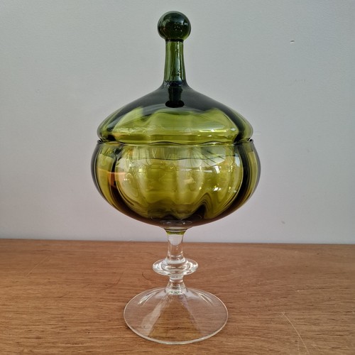 Vintage 60s empoli green glass - vintage,