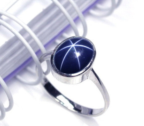 Sterling silver real blue star - silver,
