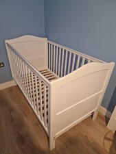 Nested Sorrento Cot Bed with Teething Rails in White