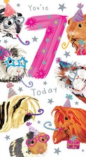Age 7 Female 7th Birthday Card