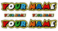 4 CUSTOM Name Stickers MOTORBIKE HELMET  Vinyl Decals TT RACES SUZUKI