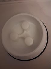 Large Plastic Slow Feed Pet Dog Bowl White Anti Slip Unbranded