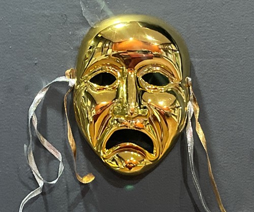 Tragedy theater masks gold - theater,