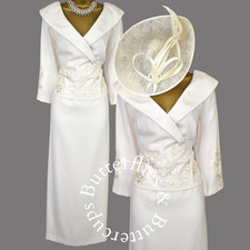 Condici Size 14 BNWT Ivory Long Dress & Designer Hatinator Mother of the Bride