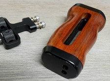 Camera Rig Wooden Side Handle Screw-on with Cold Shoe