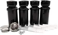 Flomasta Black Universal Brackets for Towel RAIL Radiator Flat Or Curve