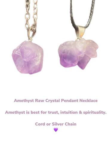 Amethyst crystal pendant raw - amethyst,