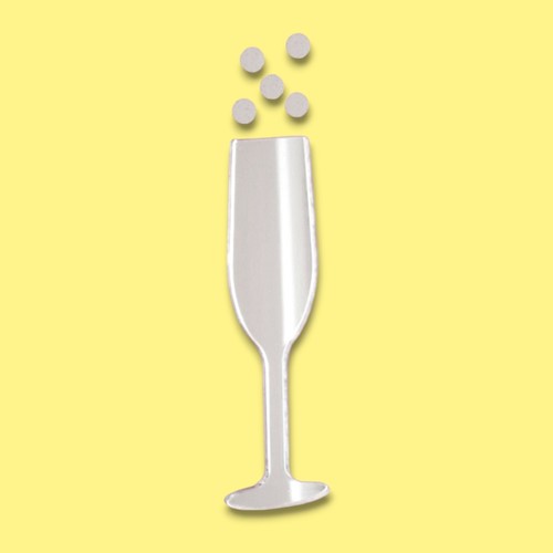 Champagne flute and - flute, bubbles
