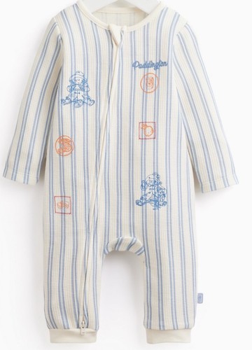 Newborn cream blue stripped - &,