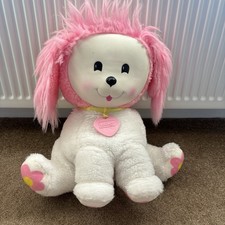 VINTAGE 1982 MATTEL PINK + WHITE POOCHIE PUPPY DOG  PLUSH TOY
