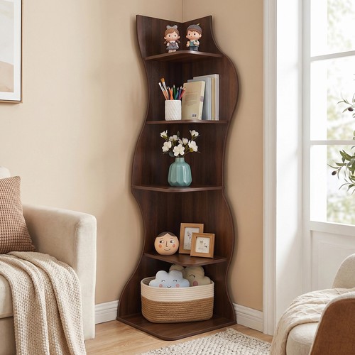 Tier corner bookcase living - corner,