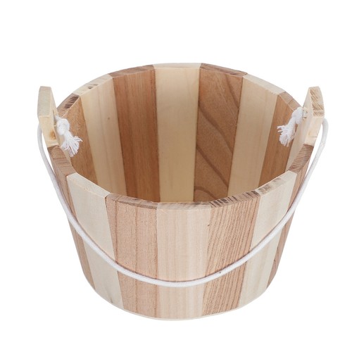 Wooden sauna bucket with rope - wooden,