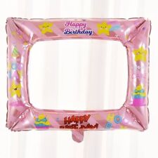 Inflatable Happy Birthday(Pink) Photo Booth Frame Balloon Party Props Decoration
