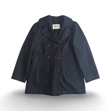 Mens Marina Yachting Navy Pea Coat L Wool Blend Button Up Smart Winter Jacket