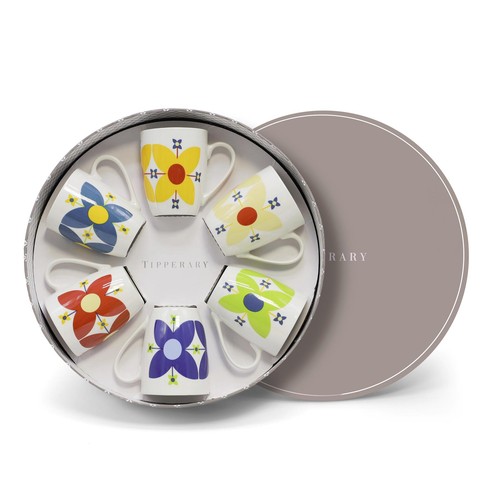 Flower mug gift set - gift, 6pcs