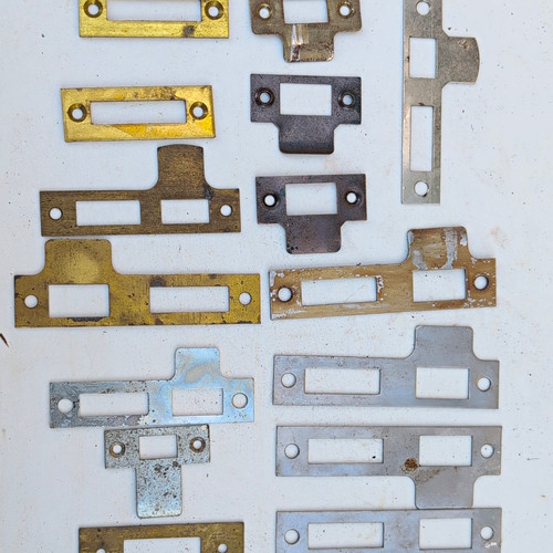 Metal door lock strike - door,