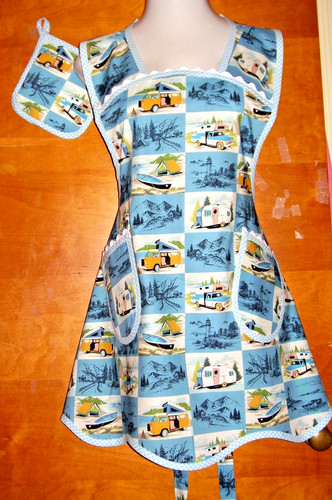 Handmade bib apron - apron,