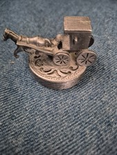 Mini pewter horse carriage - pewter,