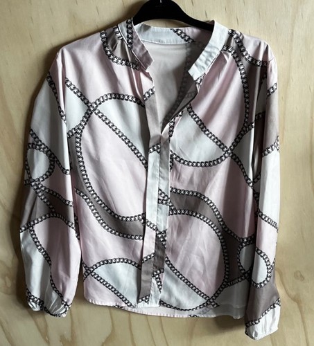 Shein pink white chain print - &,